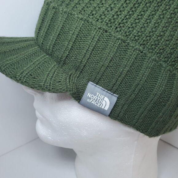 The North Face Visor Beanie One Size Green Knit Buster Bill Cap Hat Canada Gorp - Picture 4 of 8